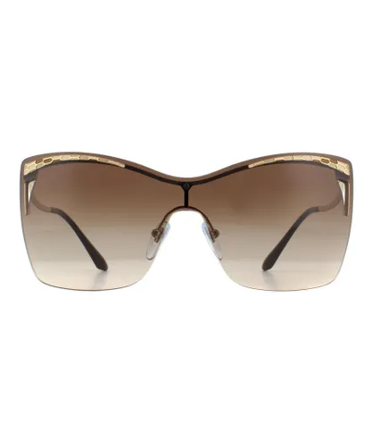 Bvlgari Womens Sunglasses BV6138 278/13 Pale Gold Brown Gradient Metal - One