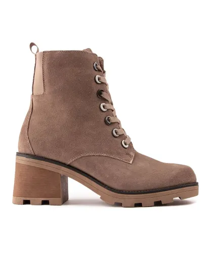 By Caprice Womens Cleated Boots - Taupe