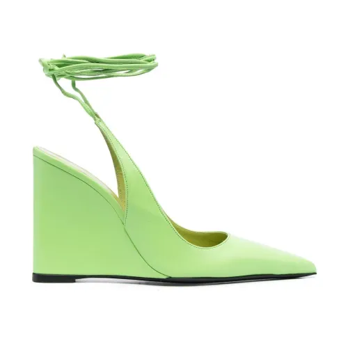 By FAR , Green Wedge Mules with Square Toe ,Green female, Sizes: