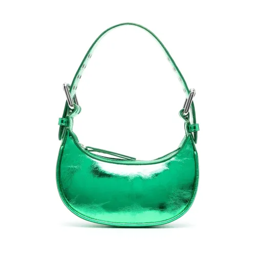 By FAR , Metallic-Effect Green Tote Bag ,Green female, Sizes: ONE SIZE