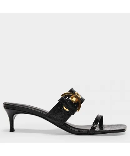 By Far Womens Bettina Sandals in Black Leather