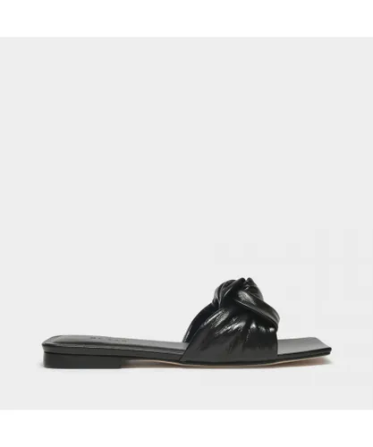 By Far Womens Lima Sandals in Black Smooth Leather