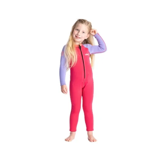 C-Skins Girls C-Kid Baby Wetsuit - Coral, Lilac & Bright Coral