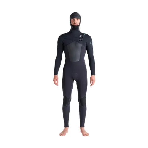C-Skins Rewired 5/4mm Hooded Chest Zip Wetsuit - Anthracite, Black X & Petrol