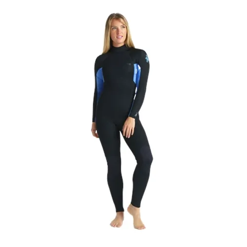 C-Skins Surflite 4/3mm Back Zip Wetsuit (2022) - Black & Blue Tie Dye & Blue
