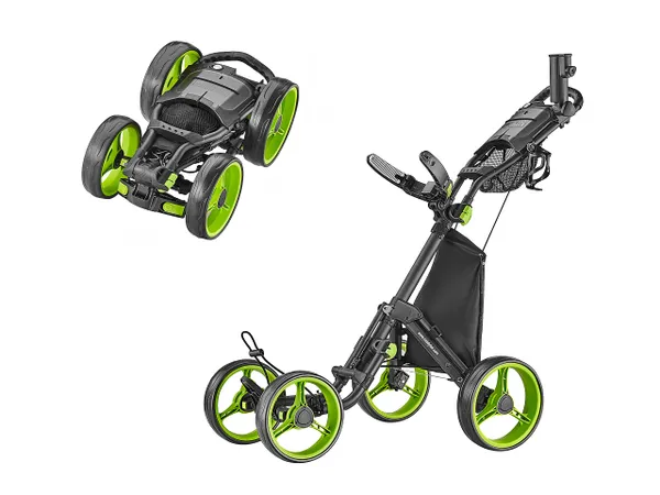 CaddyTek 4 Wheel Golf Push Cart - Compact