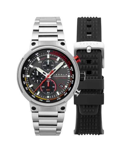 Cadola Surtees Graphite Black Mens Japanese Quartz Watch CD-1028-11 - Silver - One Size