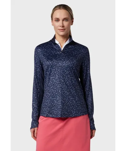 Callaway Womens Shape Shifter Geo Print Sweater - Blue