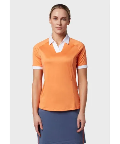 Callaway Womens V-Placket Polo - Orange Recycled Polyester
