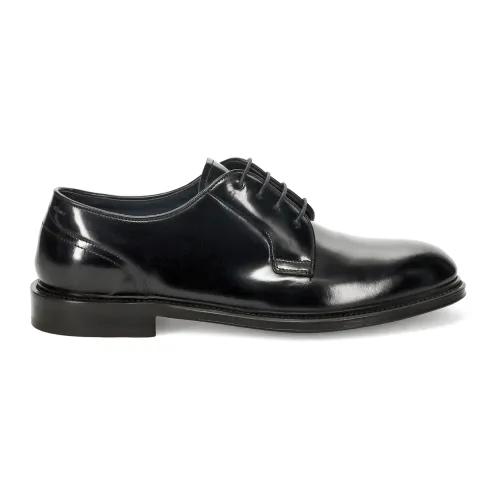 Calpierre , Black Derby Shoe Handcrafted in Italy ,Black male, Sizes: