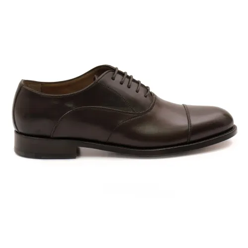 Calpierre , Handcrafted Dark Brown Oxford Shoes ,Brown male, Sizes: