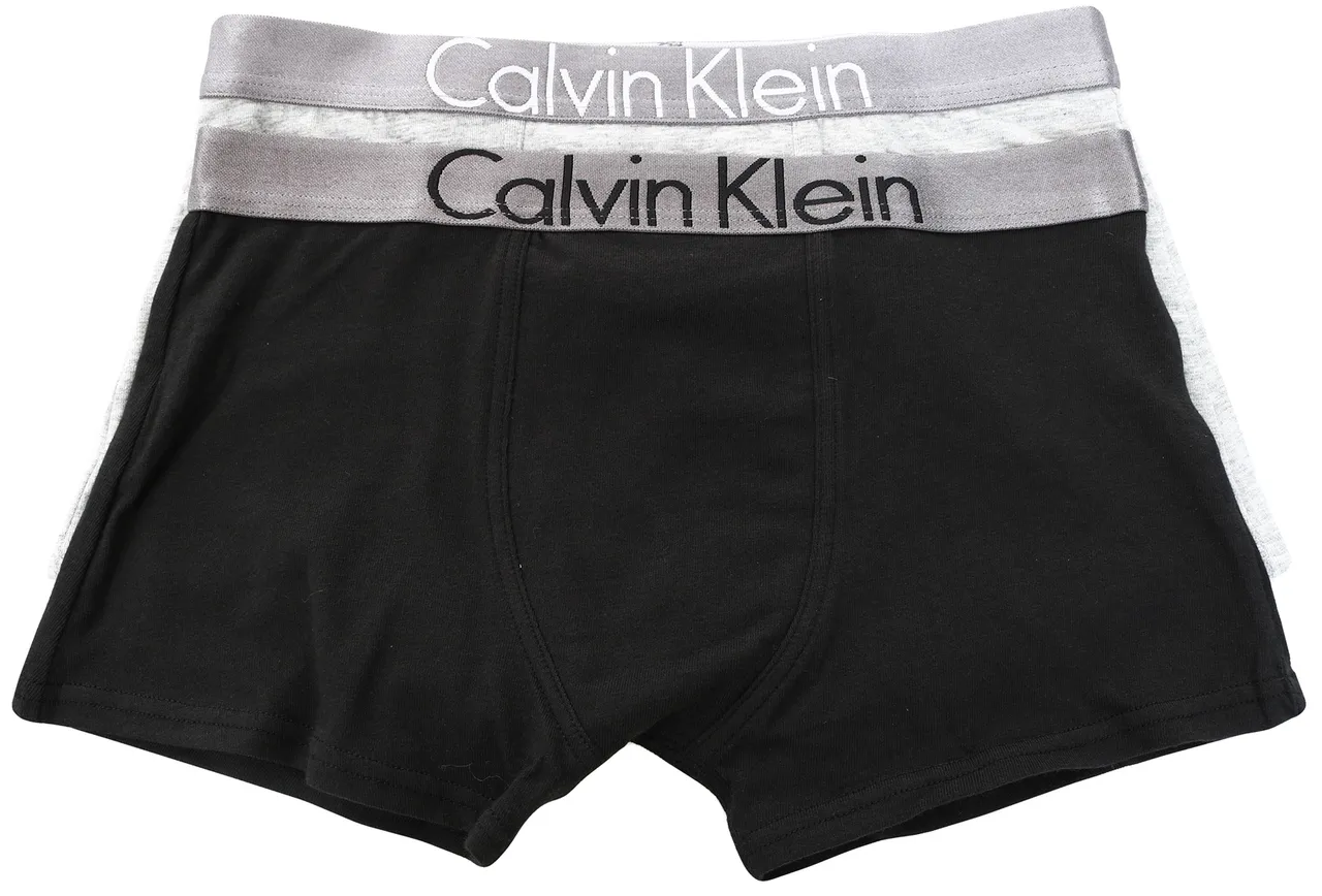 Calvin Klein 1 Black / 1 Grey Heather 2 Pack Junior Trunks - Customized Stretch