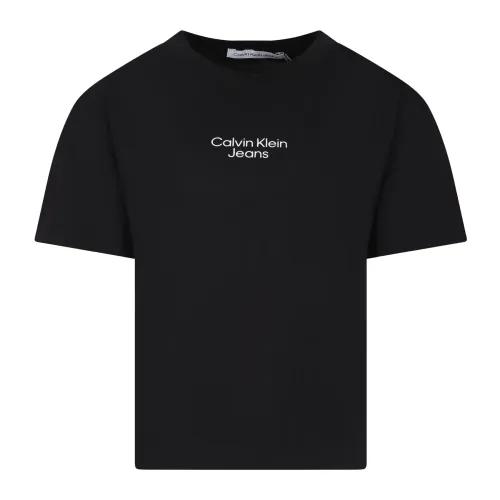 Calvin Klein , 24Smckib0Ib02034 BEH Short Sleeves T-Shirts ,Black male, Sizes: