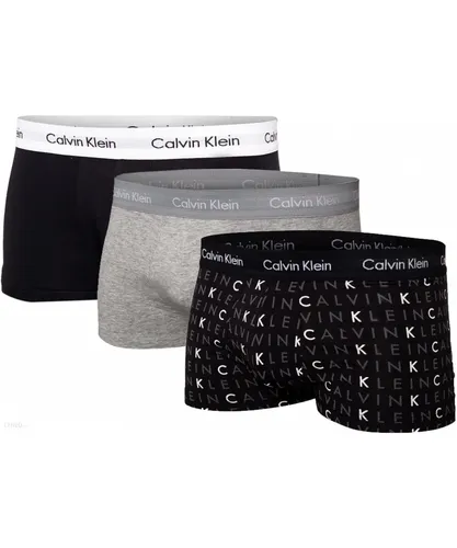 Calvin Klein 3 Pack Mens Cotton Stretch Boxers Low Rise Trunks - Multicolour