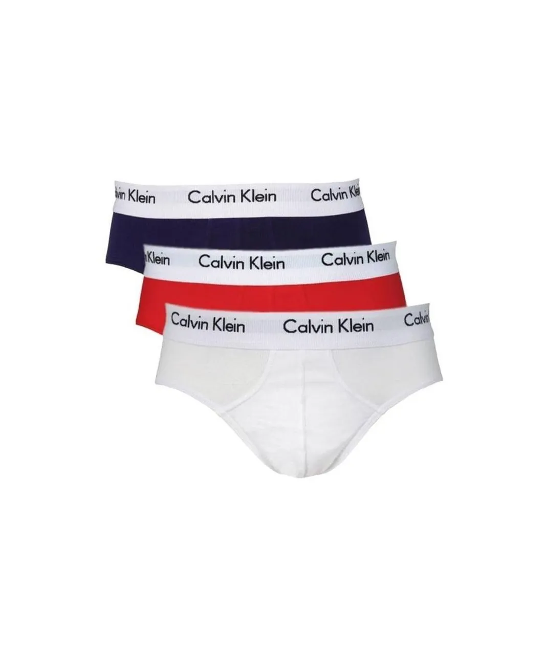 Calvin Klein 3 Pack Mens Hip Briefs - Multicolour Cotton
