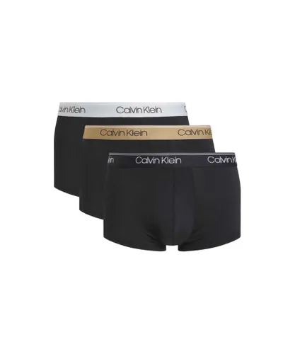 Calvin Klein 3 Pack Mens Micro Stretch Wicking Low Rise Trunk - Black