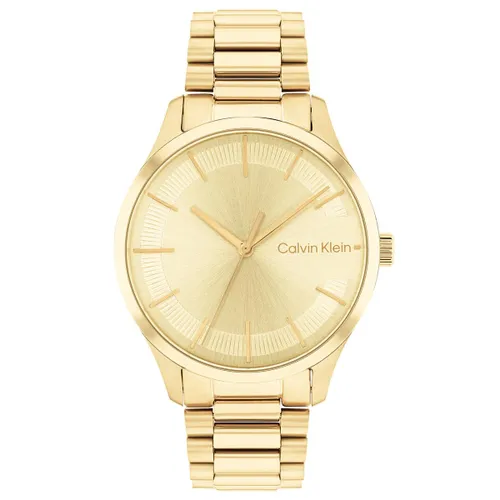 Calvin Klein Analogue Quartz Watch Unisex with Gold colored