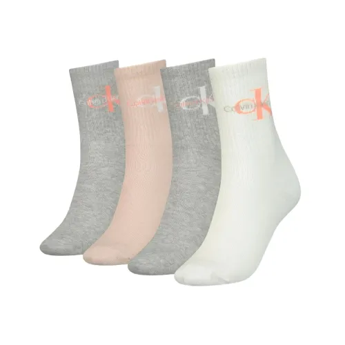 Calvin Klein , Assorted 4 Pairs of Mid-Calf Socks Gift Box ,Multicolor female, Sizes: ONE