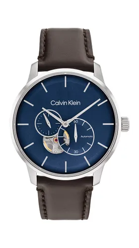 Calvin Klein Automatic Watch for Men with Brown Leather