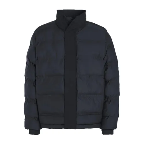 Calvin Klein , BEH Men Jacket Black Neoprene Button Closure ,Black male, Sizes: