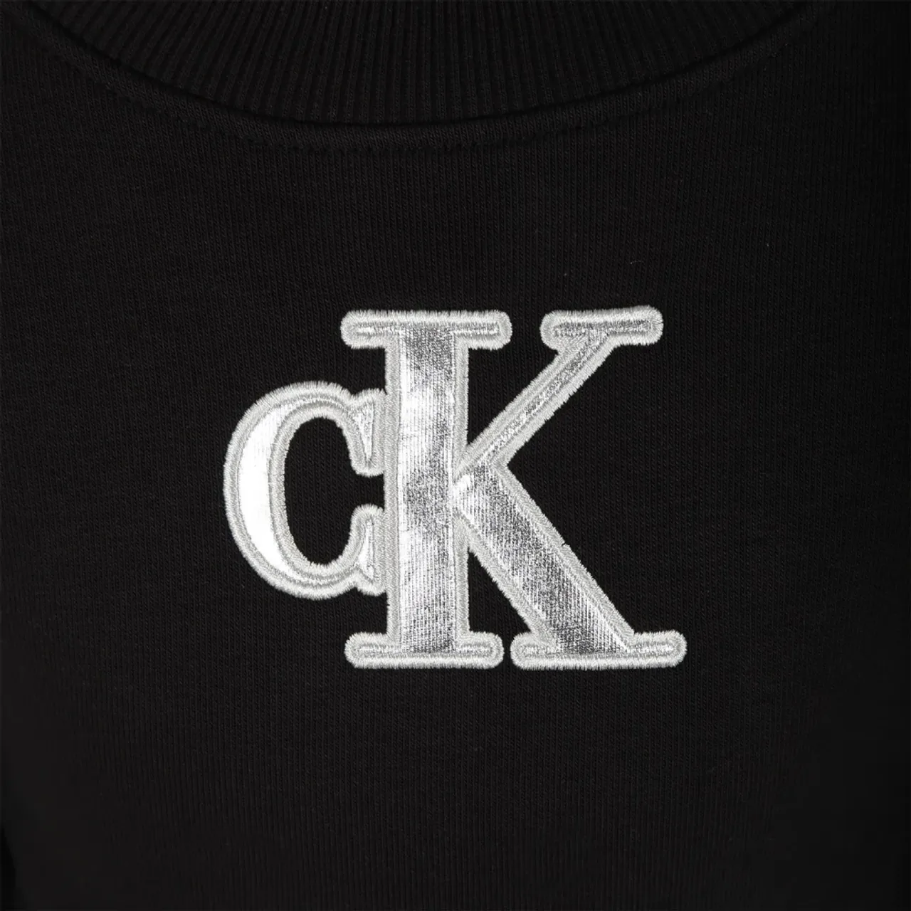 Calvin Klein , Black Cotton Dress with Embroidered Logo ,Black unisex, Sizes: