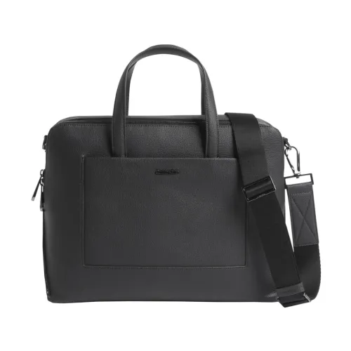 Calvin Klein , Black Diagonal Laptop Bag ,Black male, Sizes: ONE SIZE