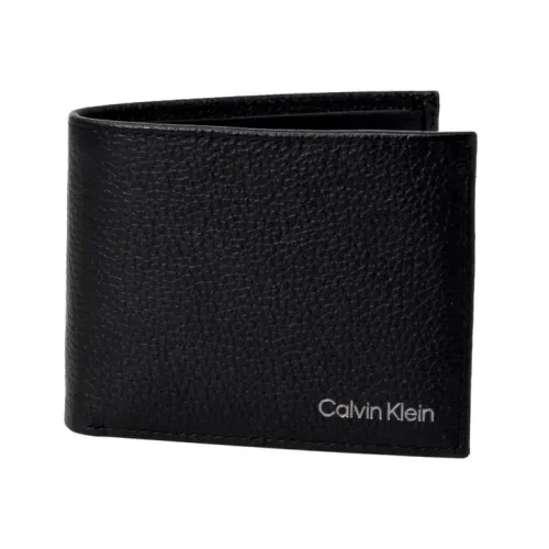Calvin Klein , Black Leather Wallet with Inside Pockets ,Black male, Sizes: ONE SIZE