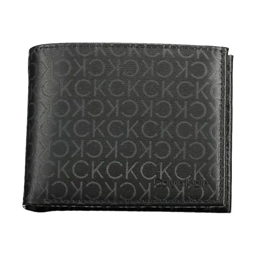 Calvin Klein , Black Polyester Wallet with Rfid Block ,Black male, Sizes: ONE SIZE