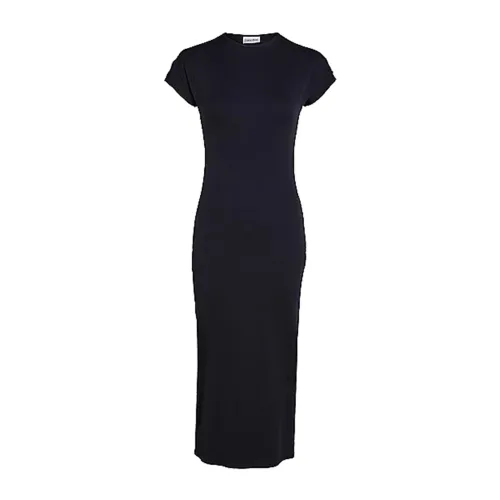 Calvin Klein , Black Q-Nova Midi Dress ,Black female, Sizes: