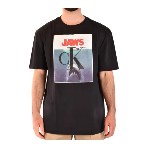 Calvin Klein , Black Ss20 T-Shirt with Style Code 92Mwtf32C491001 ,Black male, Sizes: