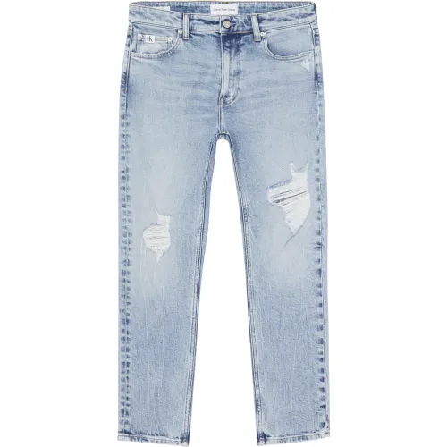 Calvin Klein , Blue Distressed Jeans for Men ,Blue male, Sizes: