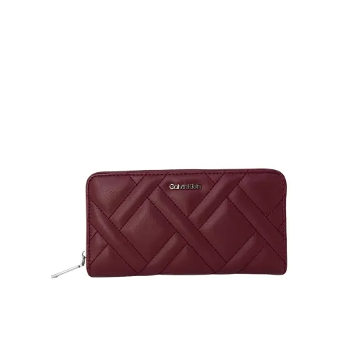 Calvin Klein , Bordeaux Zip Wallet ,Brown female, Sizes: ONE SIZE