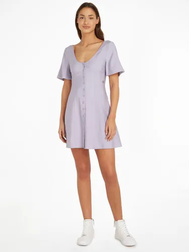 Calvin Klein Button Short Sleeve , Lavender Aura - Lavender Aura - Female