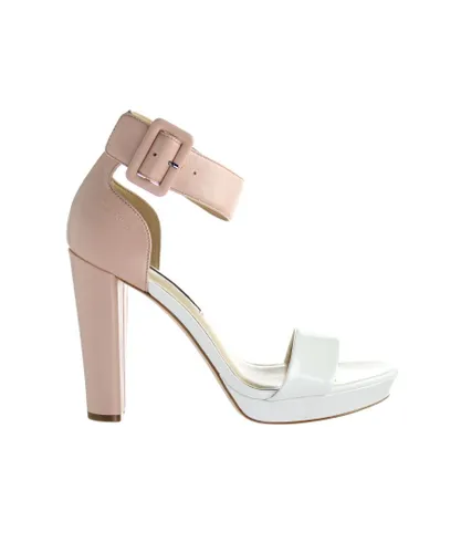 Calvin Klein Caitlin Womens White/Pink Shoes - Multicolour Leather