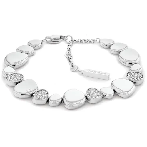 Calvin Klein Calvin Klein Women's Stainless Steel Crystal Pebble Bracelet - Silver