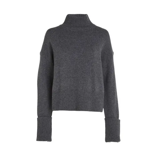 Calvin Klein Cashmere Blend Turtleneck Sweater - Grey