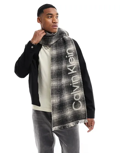 Calvin Klein check scarf in multi-Black