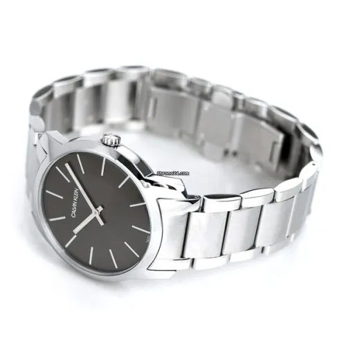 Calvin Klein , City - Steel - Quartz Watch - 37mm - Grey ,White male, Sizes: ONE SIZE