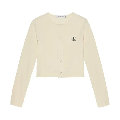 Calvin Klein , Classic Knit Cardigan ,Beige female, Sizes:
