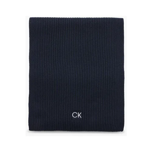Calvin Klein , Clic Ribbed Cotton Scarf 30 x 180 ,Blue male, Sizes: ONE