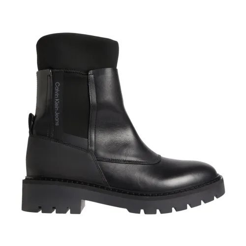 Calvin Klein , Combat Mix Chelsea Boot - Stylish and Comfortable ,Black female, Sizes: