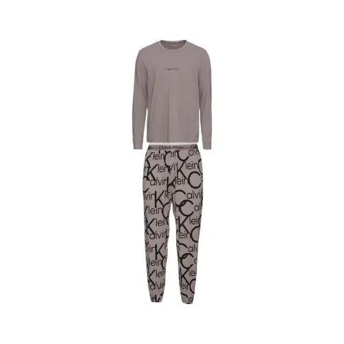 Calvin Klein , Comfort Cotton Pyjamas for Men ,Gray male, Sizes: