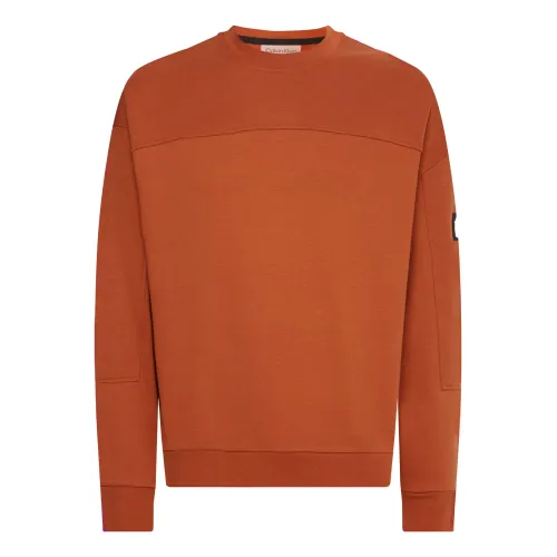 Calvin Klein , Comfort Crewneck Hoodie ,Orange male, Sizes: