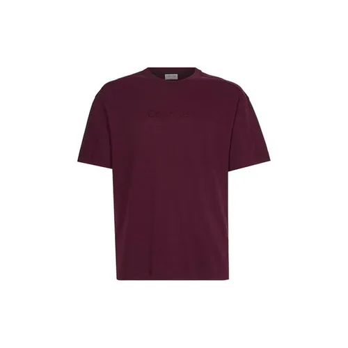 CALVIN KLEIN Comfort Debossed Logo T-Shirt - Purple