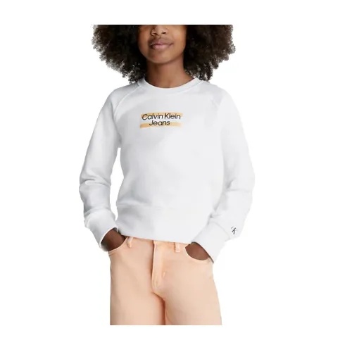 Calvin Klein , Cotton Sweatshirt ,White female, Sizes: