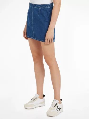 Calvin Klein Denim Mini Skirt, Medium Blue - Medium Blue - Female
