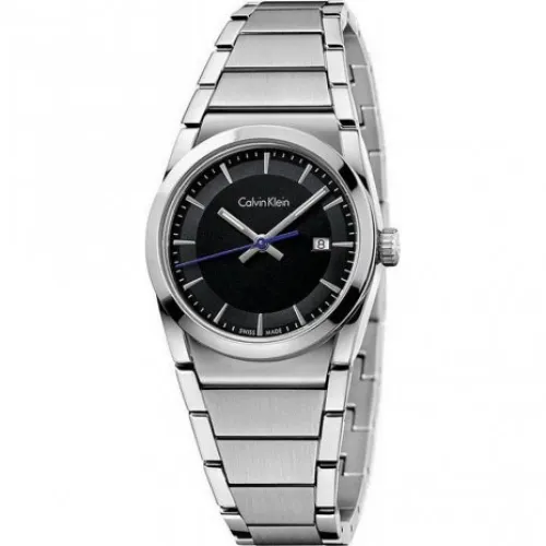 Calvin Klein , Elegant Quartz Watch with Black Dial ,Gray female, Sizes: ONE SIZE
