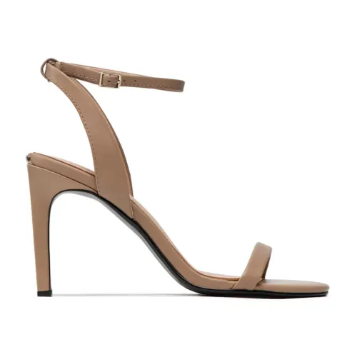 Calvin Klein , Elevate Your Style with Beige High Heel Sandals ,Beige female, Sizes: