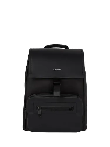 Calvin Klein Elevated Flap Backpack, Black - Black - Unisex