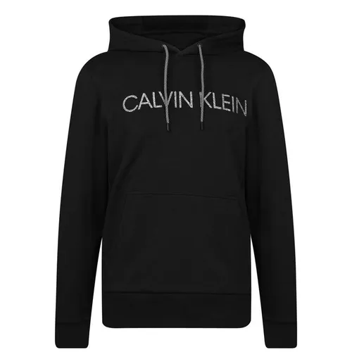 Calvin Klein Embroidered Logo Hoodie - Black
